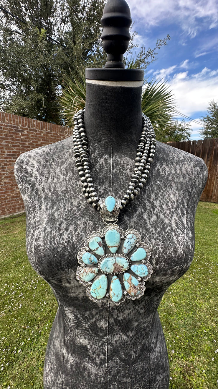Multi Strand Pearl and Golden Hills Pendant Necklace #2