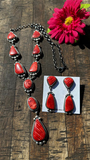 Red Spiny Lariat Set