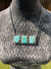 3 Stone Square Necklace #1-9
