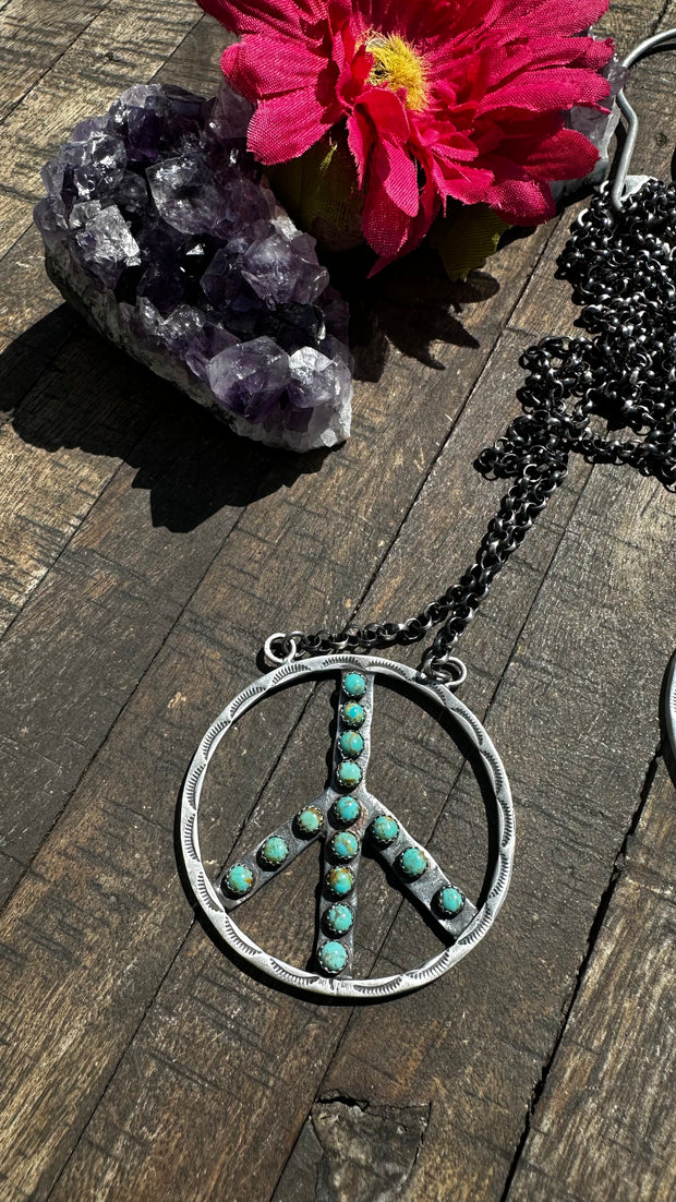 Green HCC Peace Sign Necklace