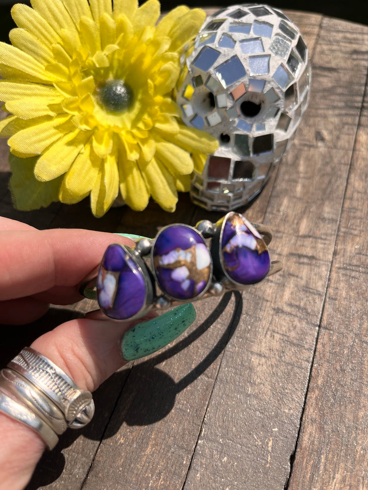 3 Stone Lavender Dahlia Kingman Cuffs 1-3
