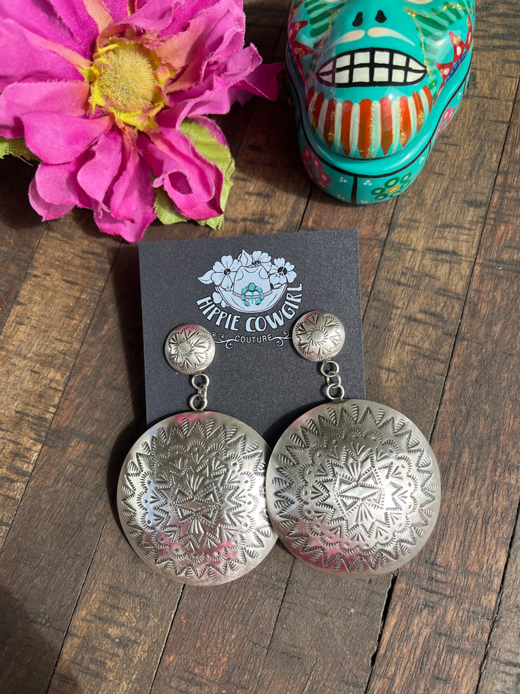 Circle Concho Earrings #1