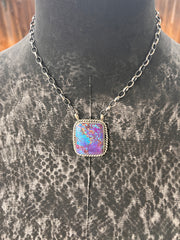 Purple Mohave Kingman Square Necklace