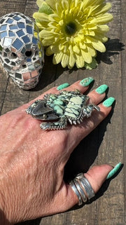 Variscite Horned Frog Ring