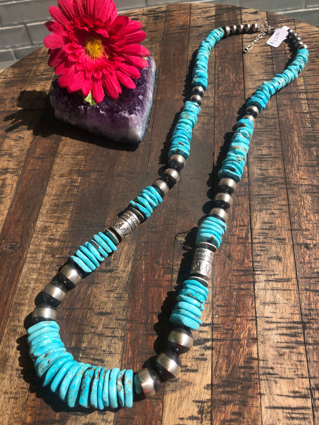 XL Kingman Disc Bead Necklace