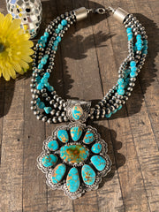 Royston Pendant on 4 Strand Bead Necklace