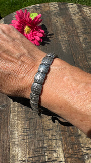 Sterling and Black Leather Bracelet #2