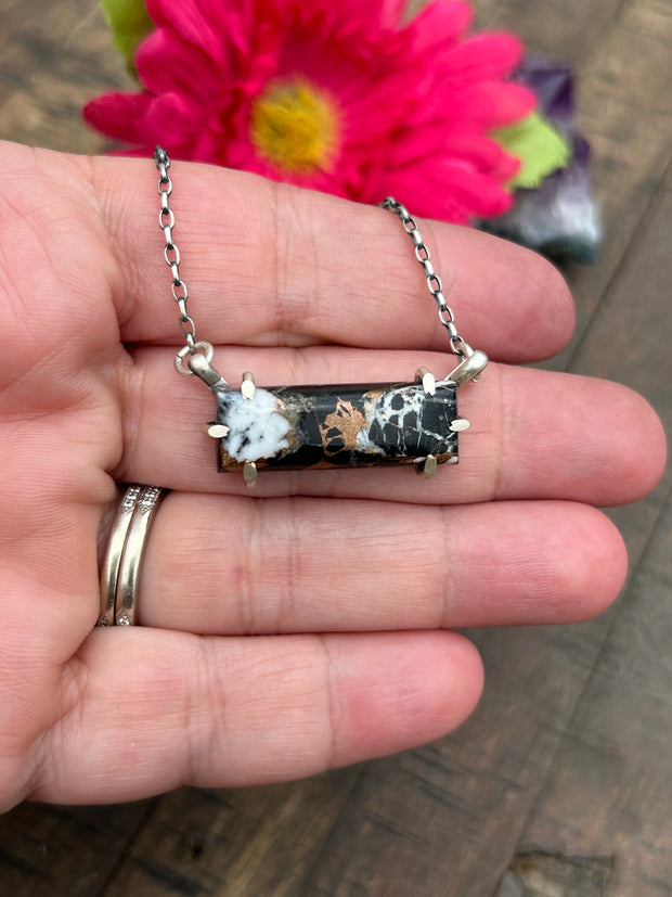 Waterproof White Buffalo Remix Bar Necklace #4