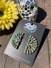 Green Kingman Half Cluster Stud