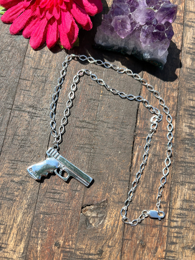 Sterling "Pew Pew" Necklace