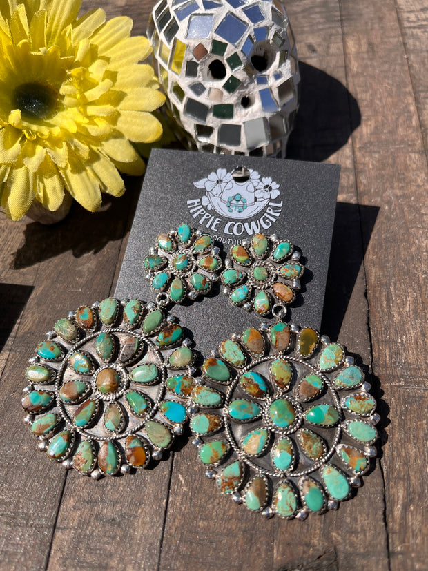 Green Cluster Earrings