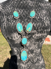 Kingman Turquoise Lariat Set