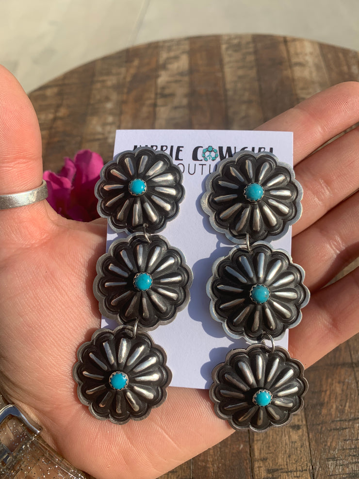 Triple Concho Earrings