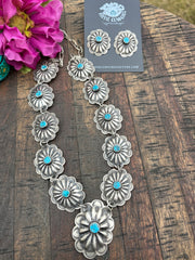 Kingman Turquoise Concho Necklace