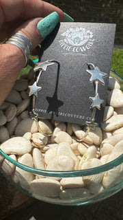 2 1/2" Star Hoop Earrings