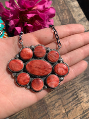 Red Spiny Cluster Necklace #2