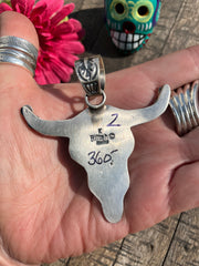 Longhorn Stamped Pendant #2