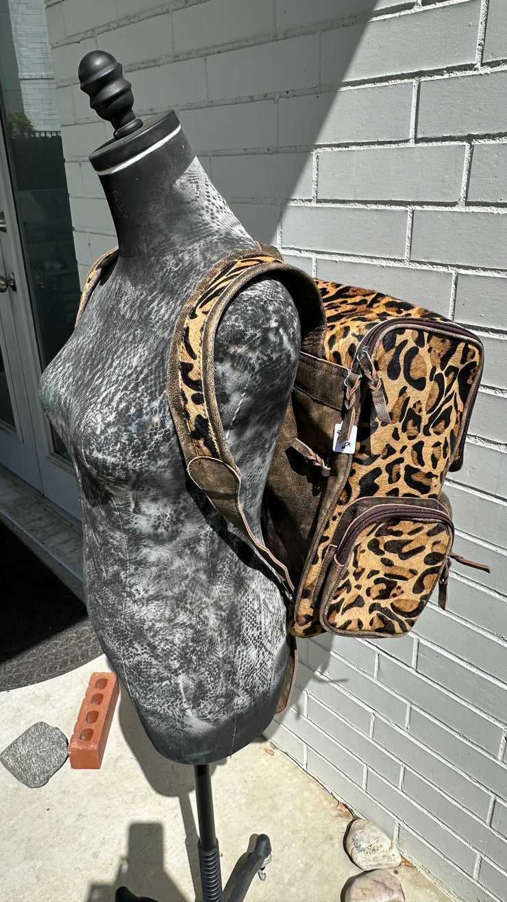 Leopard Cowhide Backpack