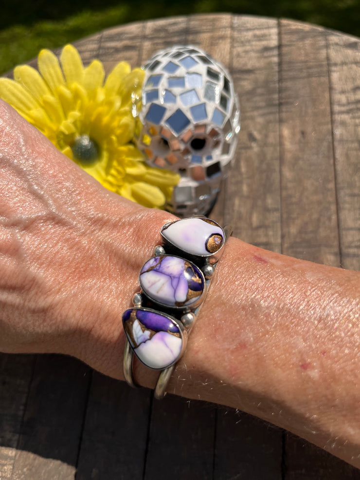 3 Stone Lavender Dahlia Kingman Cuffs 1-3