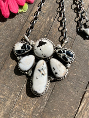 White Buffalo Half Cluster Necklace #3