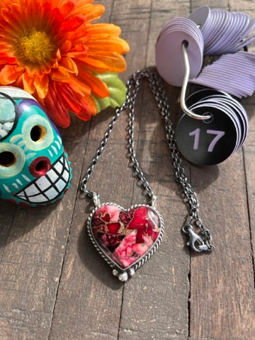 Dahlia Rose Heart Necklace 11-20