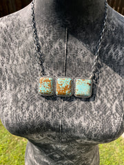 3 Stone Square Necklace #1-9