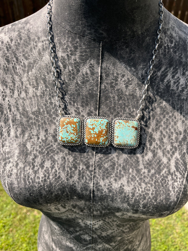 3 Stone Square Necklace #1-9