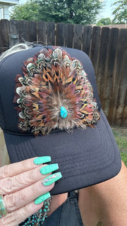 JJ’s Dark Feather Turquoise Hat