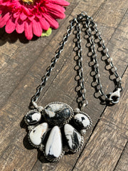 White Buffalo Half Cluster Necklace #2