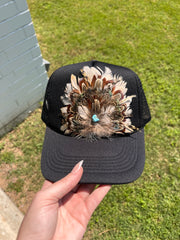 JJ’s Light Feather Turquoise Hat