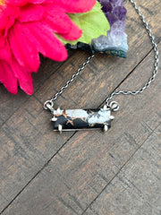 Waterproof White Buffalo Remix Bar Necklace #13