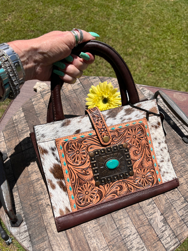 Cowhide Concho Book/Bible Cover