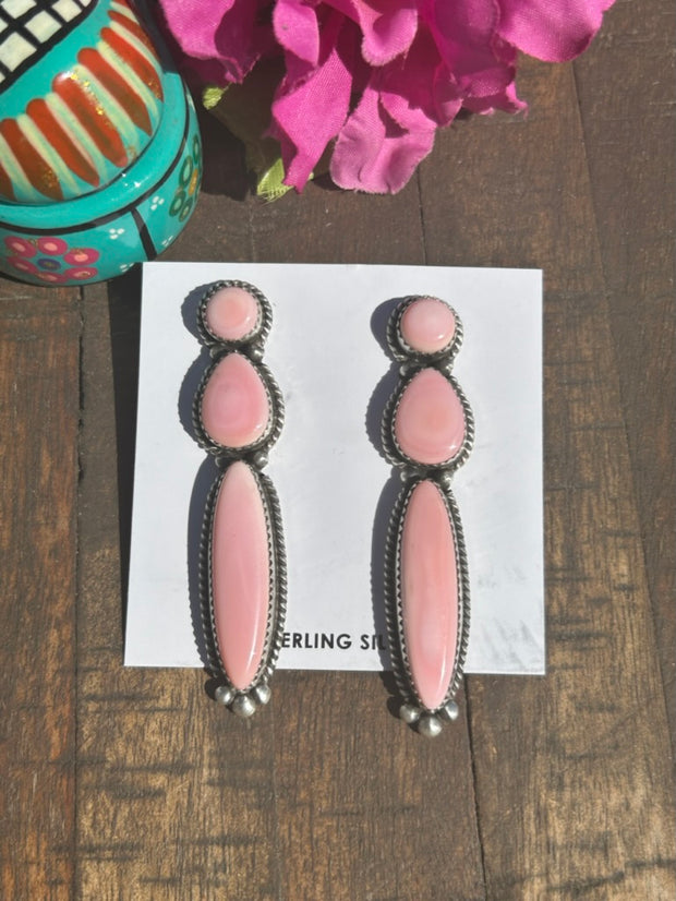 "Cotton Candy" 3 Stone Earrings