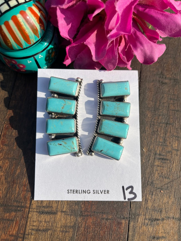 4 Stone Bar Earrings #13