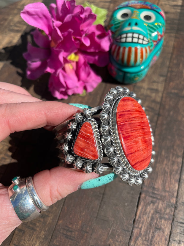 3 Stone Red Spiny Cuff