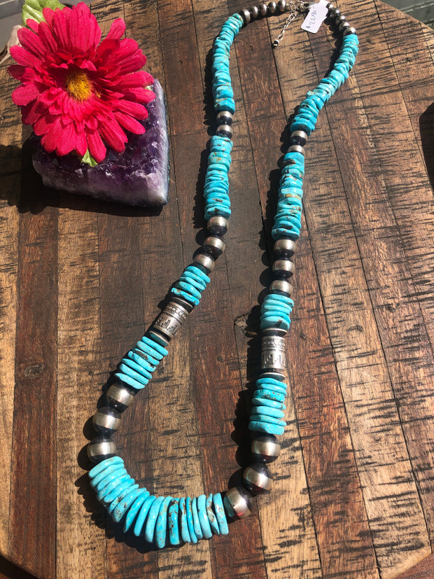 XL Kingman Disc Bead Necklace