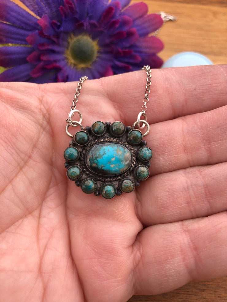 Turquoise Mini Cluster Necklace #4