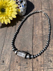 Stamped Pearl Necklace