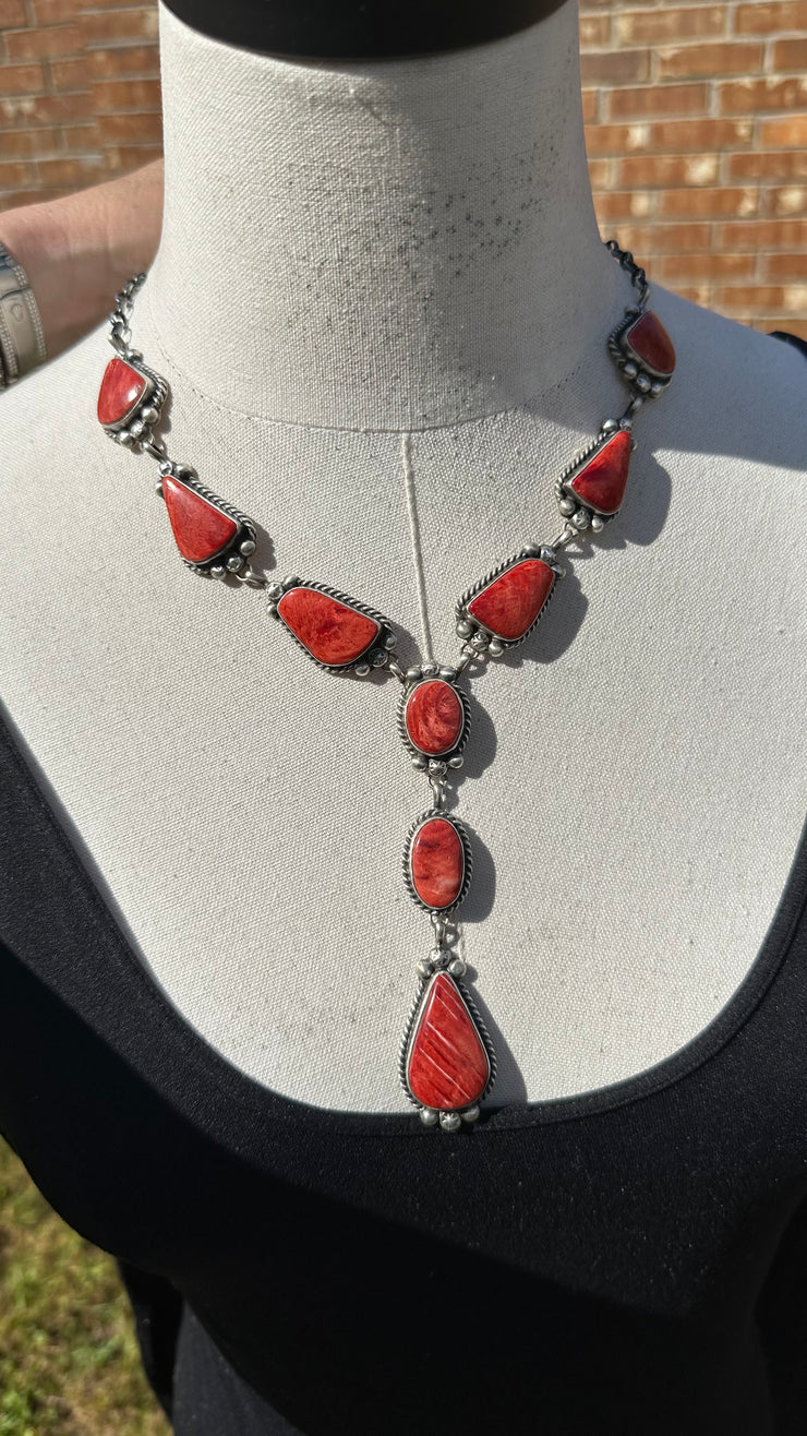 Red Spiny Lariat Set