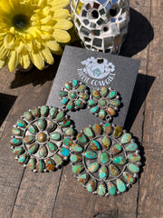 Green Cluster Earrings