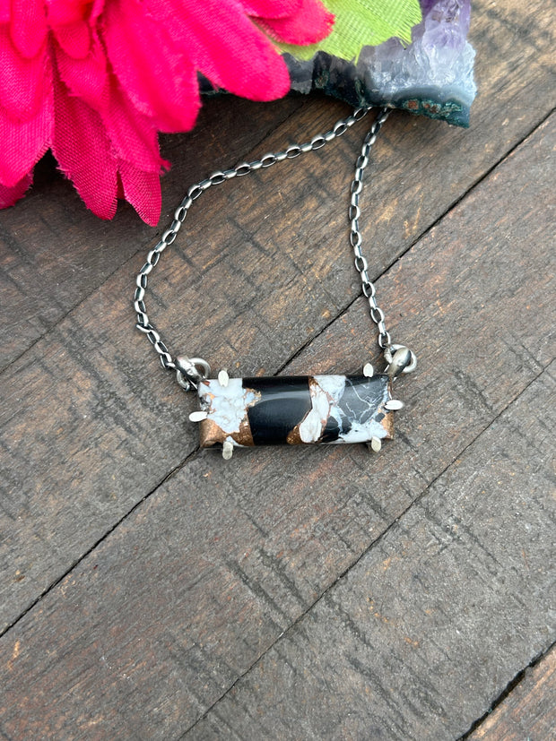 Waterproof White Buffalo Remix Bar Necklace #14