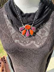 Spiny Multicolor Half Cluster Necklace #1