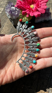 Multi Color Feather Ear Crawler- Left