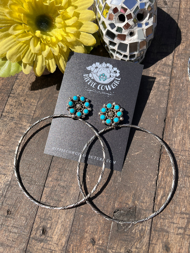 Blue Kingman Cluster Hoop