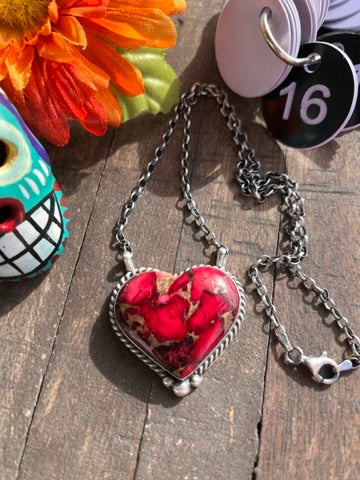 Dahlia Rose Heart Necklace 11-20