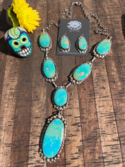 Kingman Turquoise Lariat Set