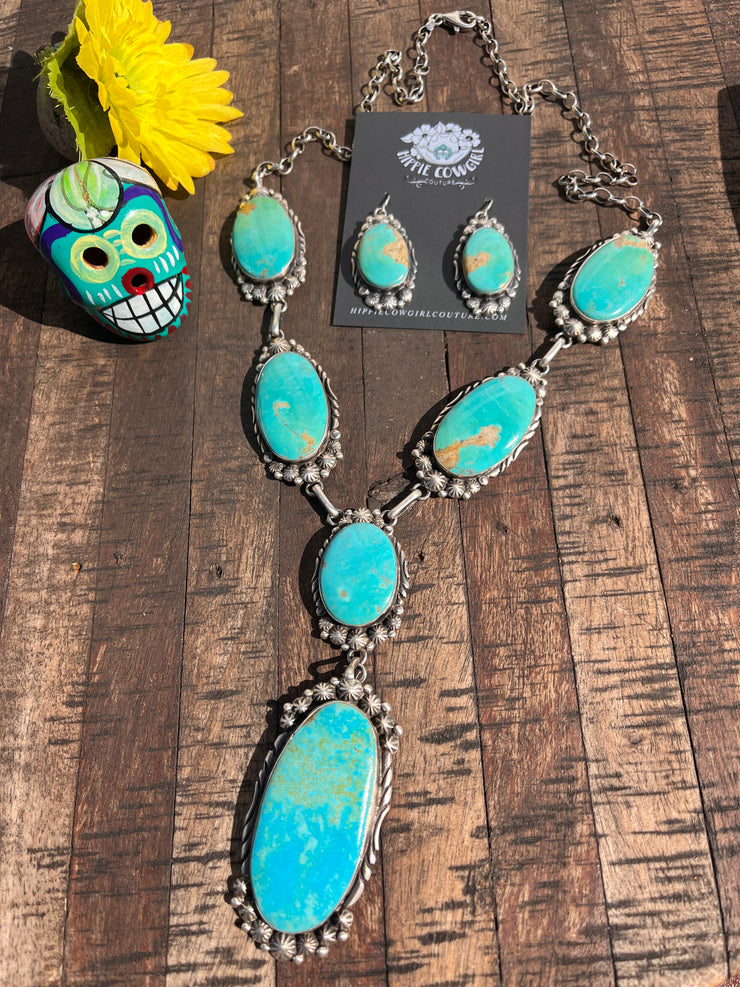 Kingman Turquoise Lariat Set