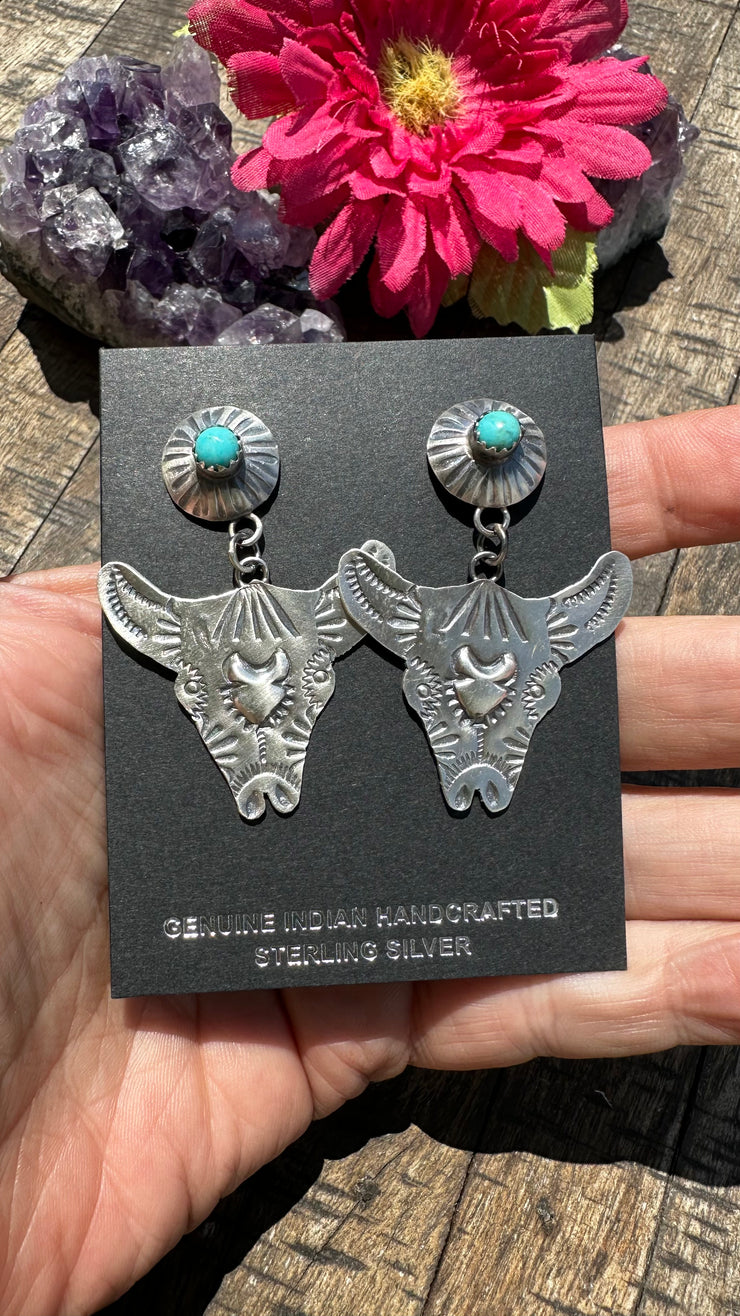 Steer Concho Earrings