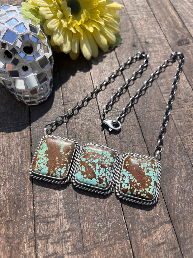 3 Stone Square Necklace #1-9