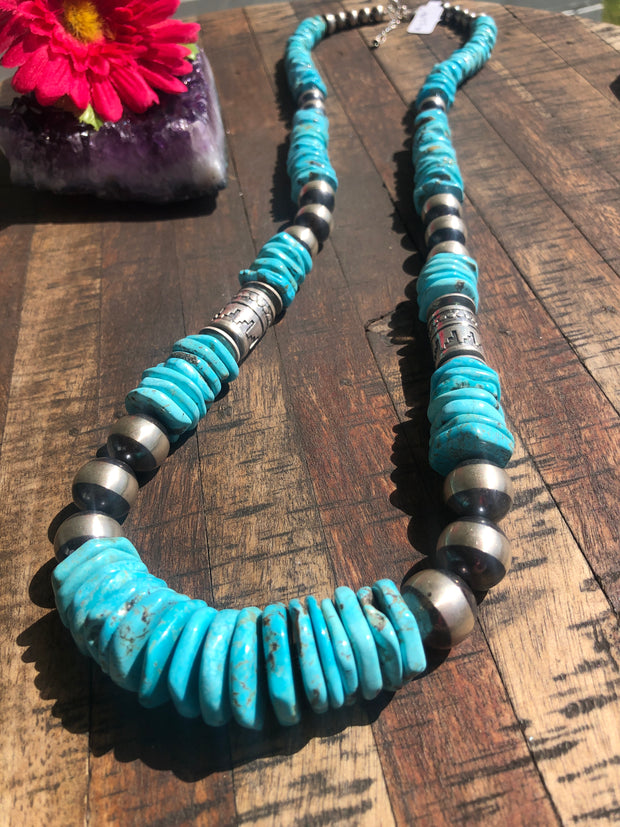 XL Kingman Disc Bead Necklace